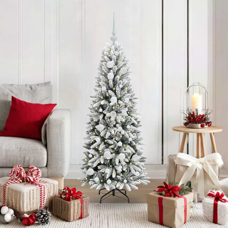 Dirbtinė Kalėdų eglutė su 150 LED s stovu Balta 120 cm