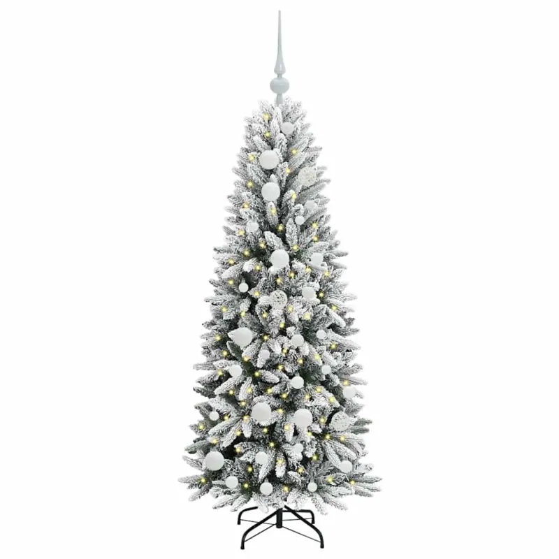 Dirbtinė Kalėdų eglutė su 150 LED s stovu Balta 120 cm
