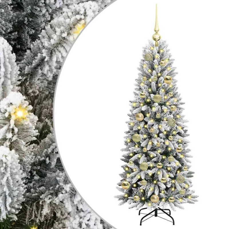 Dirbtinė Kalėdų eglutė su 150 LED s stovu Balta 120 cm