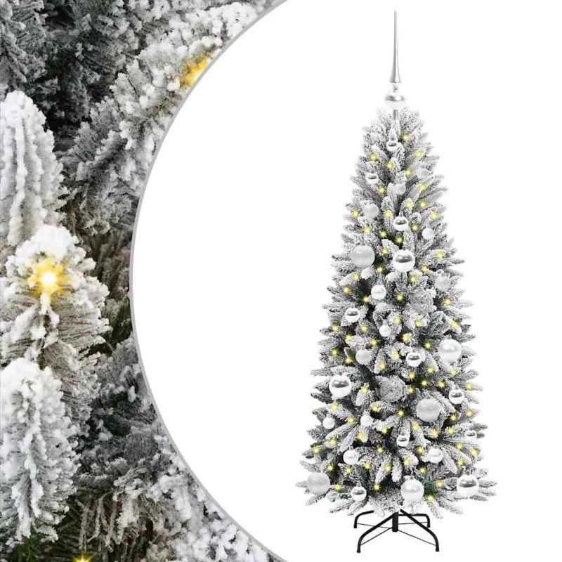 Dirbtinė Kalėdų eglutė su 150 LED s stovu Balta 120 cm