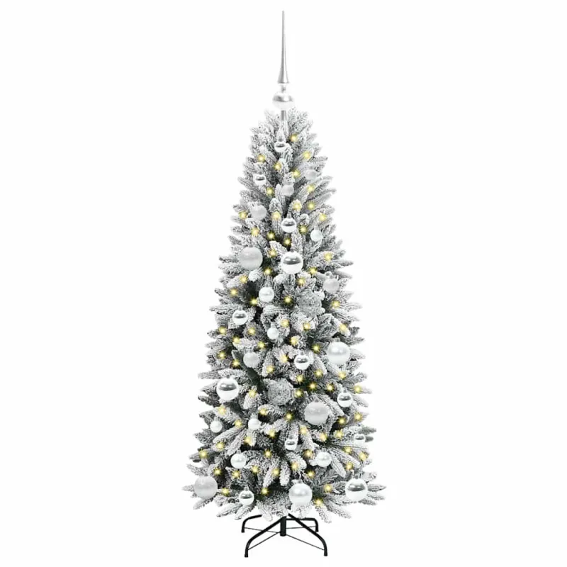 Dirbtinė Kalėdų eglutė su 150 LED s stovu Balta 120 cm