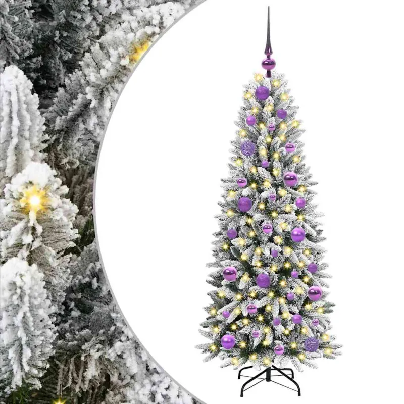 Dirbtinė Kalėdų eglutė su 150 LED s stovu Balta 120 cm