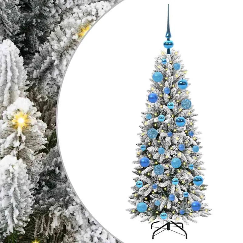Dirbtinė Kalėdų eglutė su 150 LED s stovu Balta 120 cm
