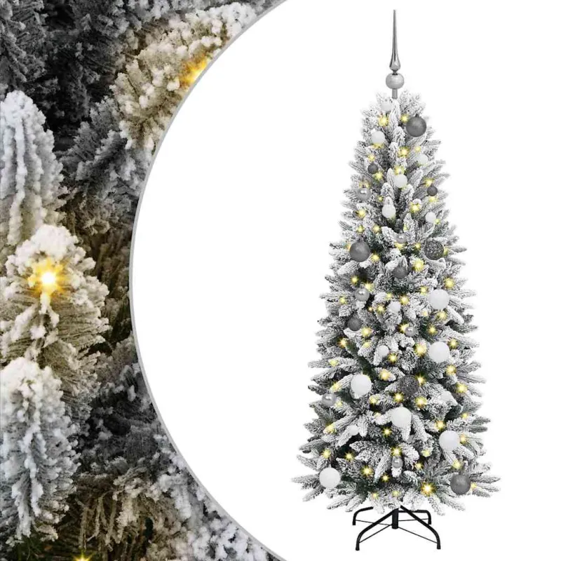 Dirbtinė Kalėdų eglutė su 150 LED s stovu Balta 150 cm