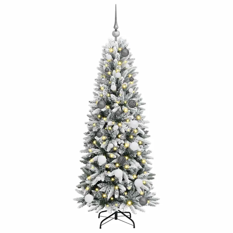 Dirbtinė Kalėdų eglutė su 150 LED s stovu Balta 150 cm
