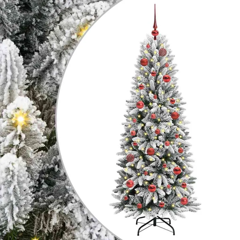 Dirbtinė Kalėdų eglutė su 150 LED s stovu Balta 150 cm