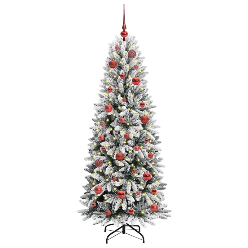Dirbtinė Kalėdų eglutė su 150 LED s stovu Balta 150 cm