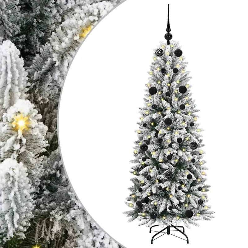 Dirbtinė Kalėdų eglutė su 150 LED s stovu Balta 150 cm