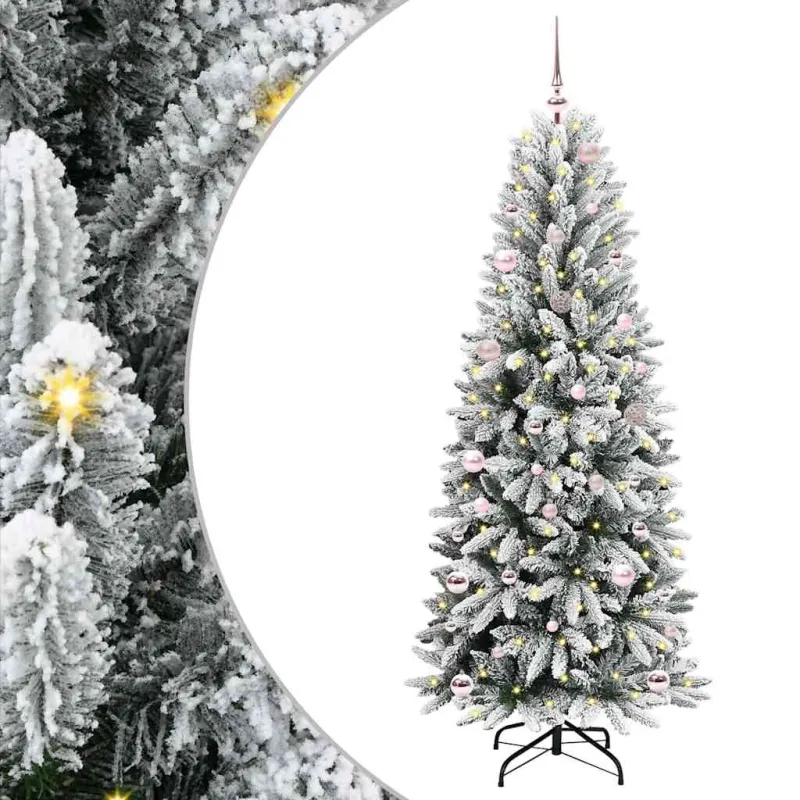 Dirbtinė Kalėdų eglutė su 150 LED s stovu Balta 150 cm