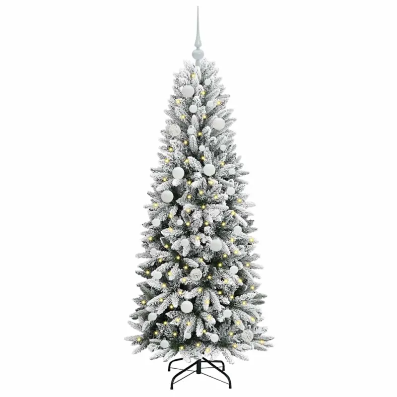 Dirbtinė Kalėdų eglutė su 150 LED s stovu Balta 150 cm