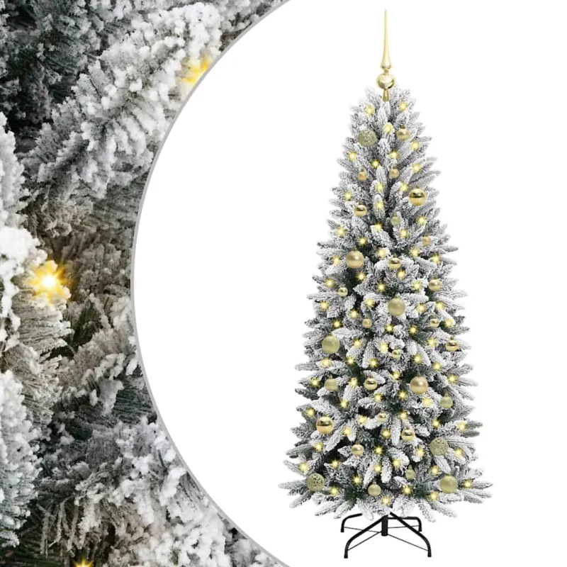 Dirbtinė Kalėdų eglutė su 150 LED s stovu Balta 150 cm