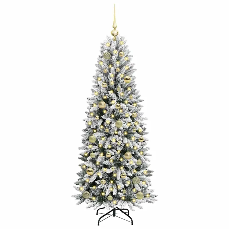 Dirbtinė Kalėdų eglutė su 150 LED s stovu Balta 150 cm