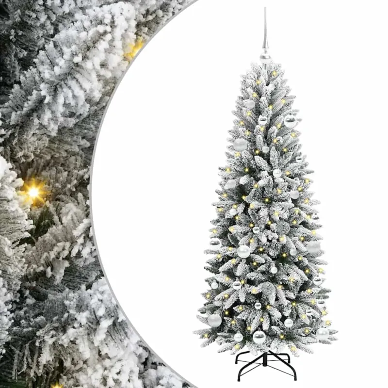 Dirbtinė Kalėdų eglutė su 150 LED s stovu Balta 150 cm