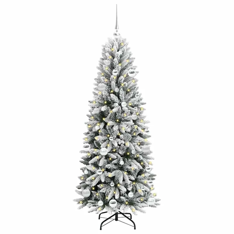 Dirbtinė Kalėdų eglutė su 150 LED s stovu Balta 150 cm
