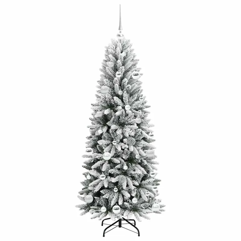 Dirbtinė Kalėdų eglutė su 150 LED s stovu Balta 150 cm
