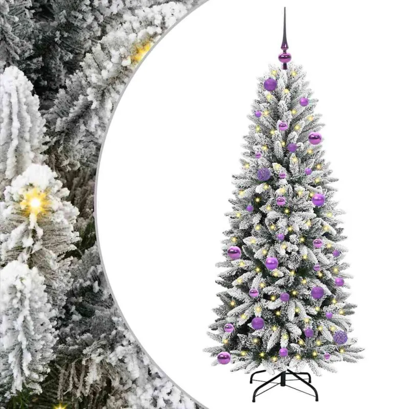 Dirbtinė Kalėdų eglutė su 150 LED s stovu Balta 150 cm