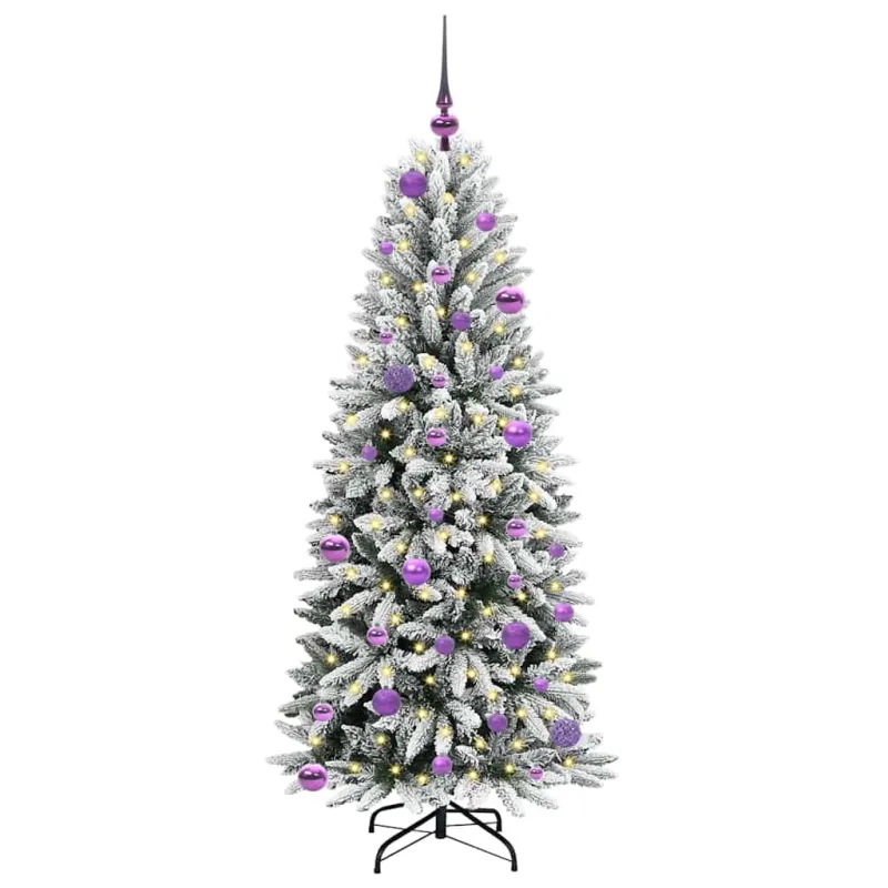 Dirbtinė Kalėdų eglutė su 150 LED s stovu Balta 150 cm
