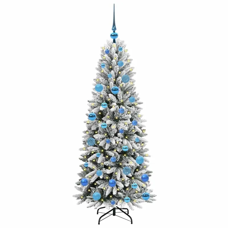 Dirbtinė Kalėdų eglutė su 150 LED s stovu Balta 150 cm