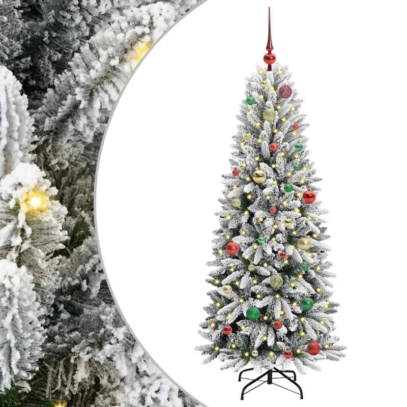 Dirbtinė Kalėdų eglutė su 150 LED s stovu Balta 150 cm