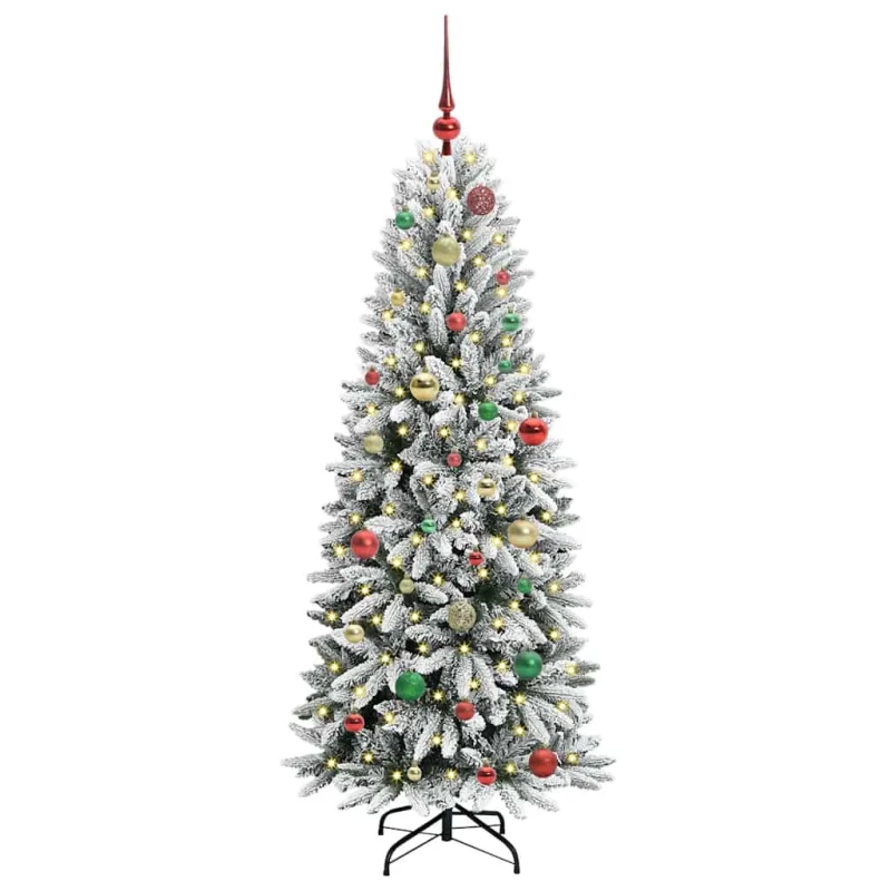 Dirbtinė Kalėdų eglutė su 150 LED s stovu Balta 150 cm