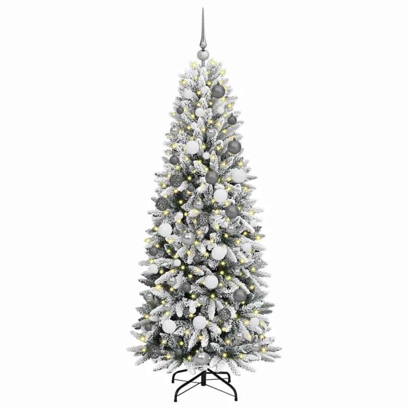 Dirbtinė Kalėdų eglutė su 300 LED s stovu Balta 180 cm