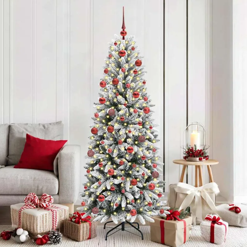 Dirbtinė Kalėdų eglutė su 300 LED s stovu Balta 180 cm