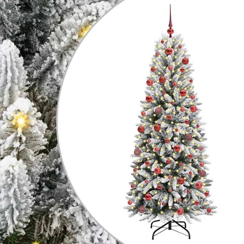 Dirbtinė Kalėdų eglutė su 300 LED s stovu Balta 180 cm