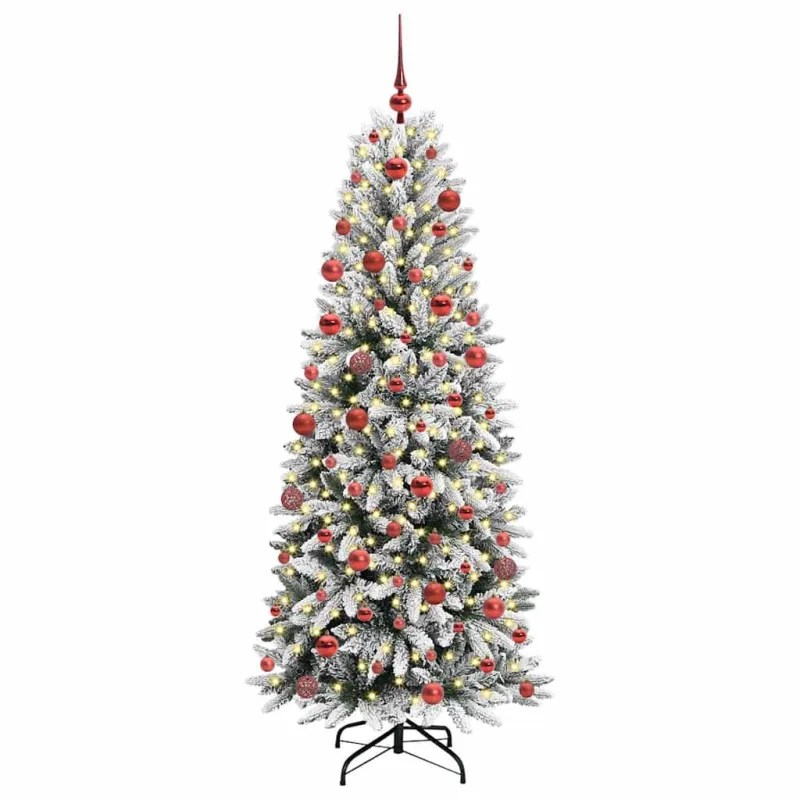 Dirbtinė Kalėdų eglutė su 300 LED s stovu Balta 180 cm