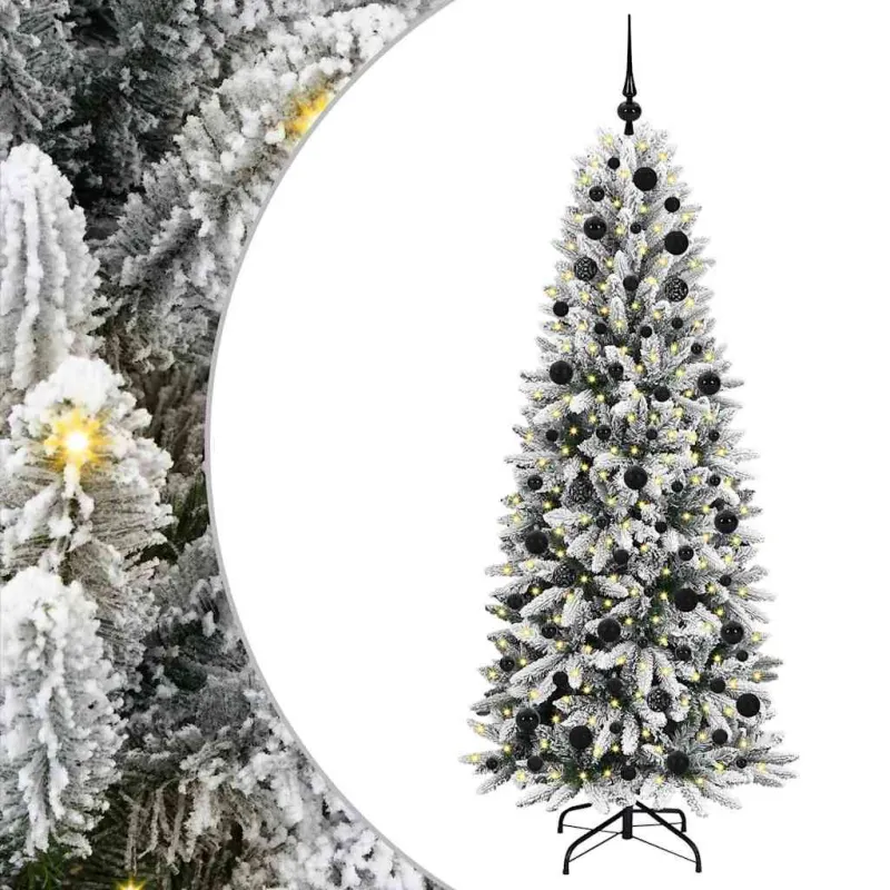 Dirbtinė Kalėdų eglutė su 300 LED s stovu Balta 180 cm