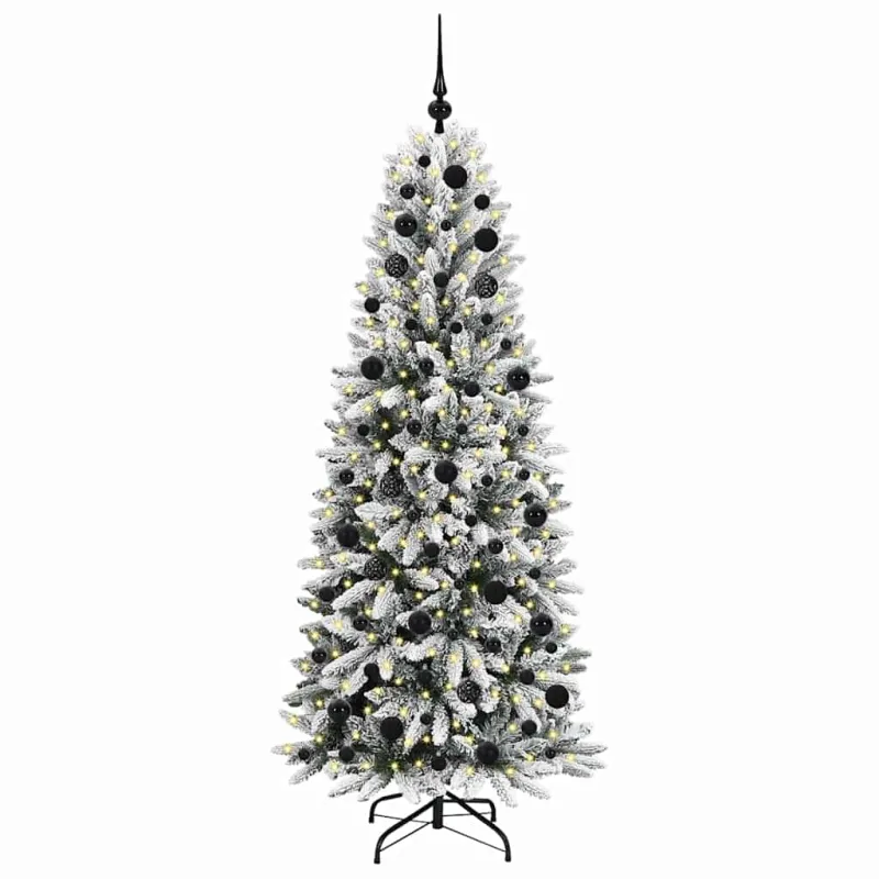 Dirbtinė Kalėdų eglutė su 300 LED s stovu Balta 180 cm