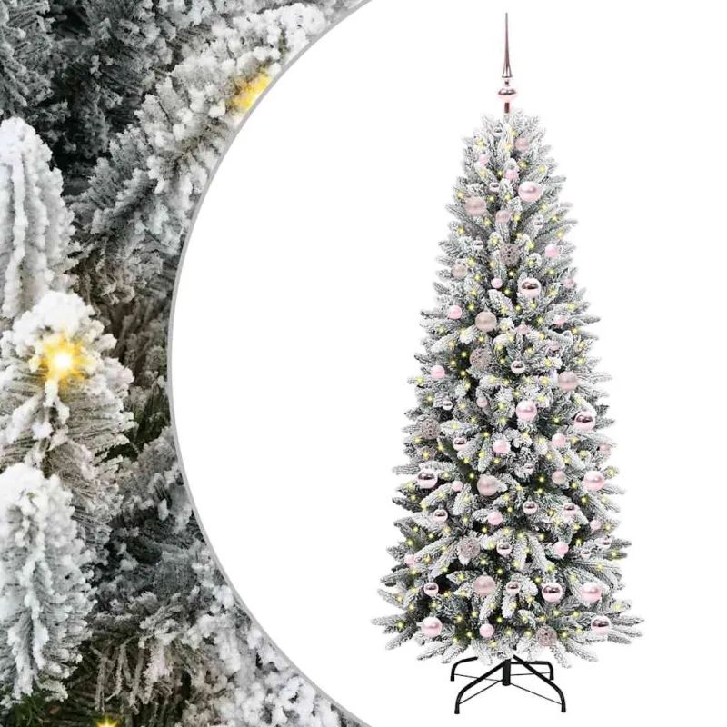Dirbtinė Kalėdų eglutė su 300 LED s stovu Balta 180 cm