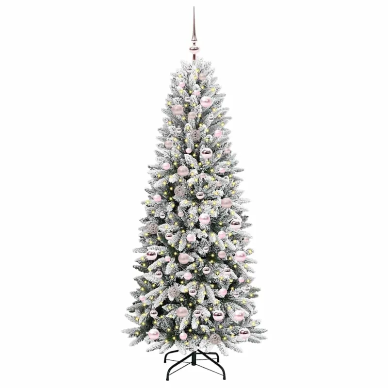 Dirbtinė Kalėdų eglutė su 300 LED s stovu Balta 180 cm