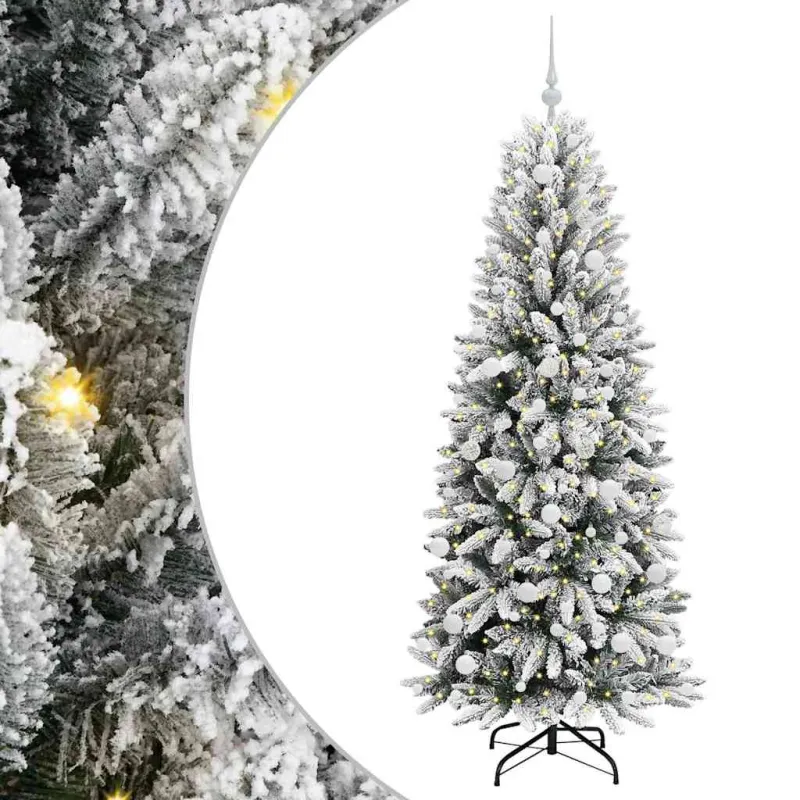 Dirbtinė Kalėdų eglutė su 300 LED s stovu Balta 180 cm