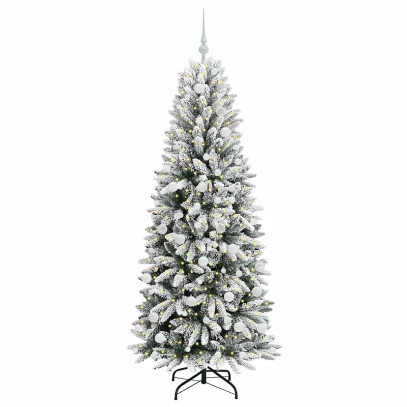 Dirbtinė Kalėdų eglutė su 300 LED s stovu Balta 180 cm