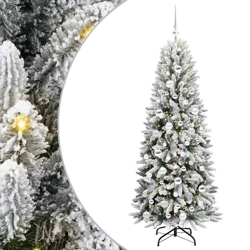 Dirbtinė Kalėdų eglutė su 300 LED s stovu Balta 180 cm