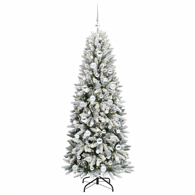 Dirbtinė Kalėdų eglutė su 300 LED s stovu Balta 180 cm