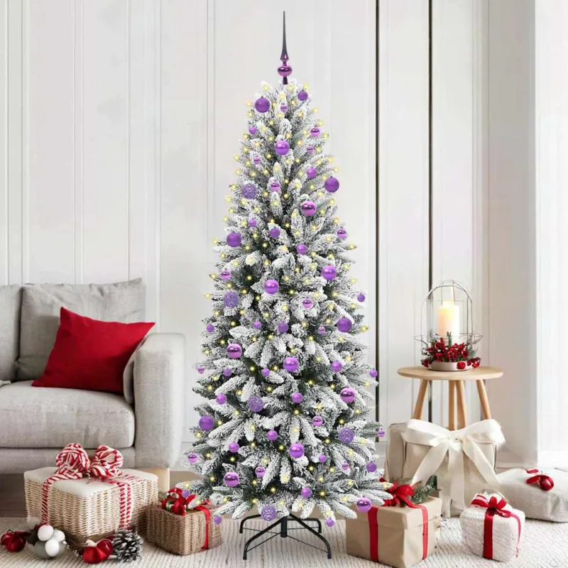 Dirbtinė Kalėdų eglutė su 300 LED s stovu Balta 180 cm
