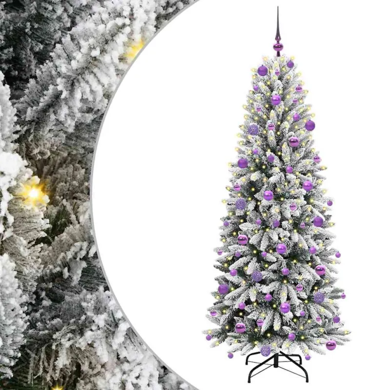 Dirbtinė Kalėdų eglutė su 300 LED s stovu Balta 180 cm