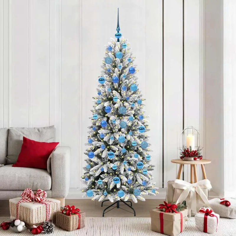 Dirbtinė Kalėdų eglutė su 300 LED s stovu Balta 180 cm