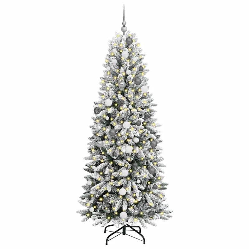 Dirbtinė Kalėdų eglutė su 300 LED s stovu Balta 210 cm