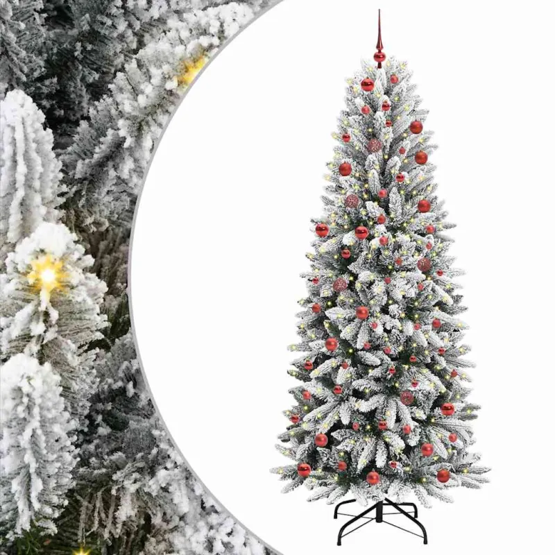 Dirbtinė Kalėdų eglutė su 300 LED s stovu Balta 210 cm