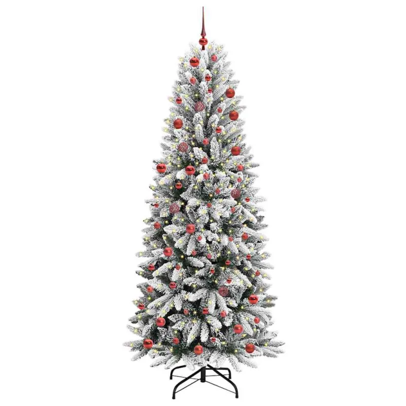 Dirbtinė Kalėdų eglutė su 300 LED s stovu Balta 210 cm