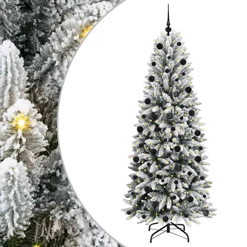 Dirbtinė Kalėdų eglutė su 300 LED s stovu Balta 210 cm