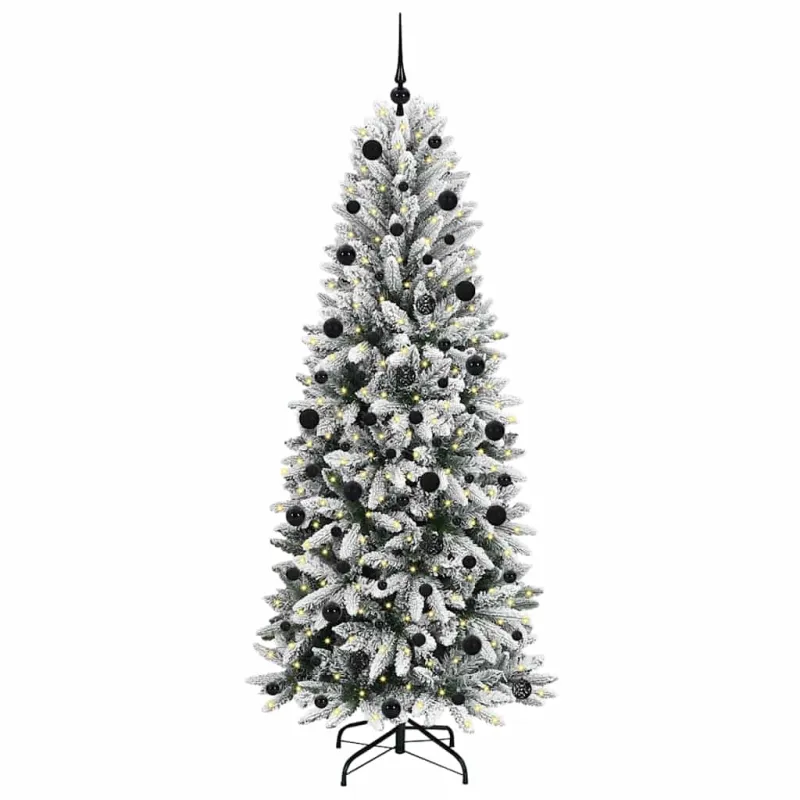 Dirbtinė Kalėdų eglutė su 300 LED s stovu Balta 210 cm