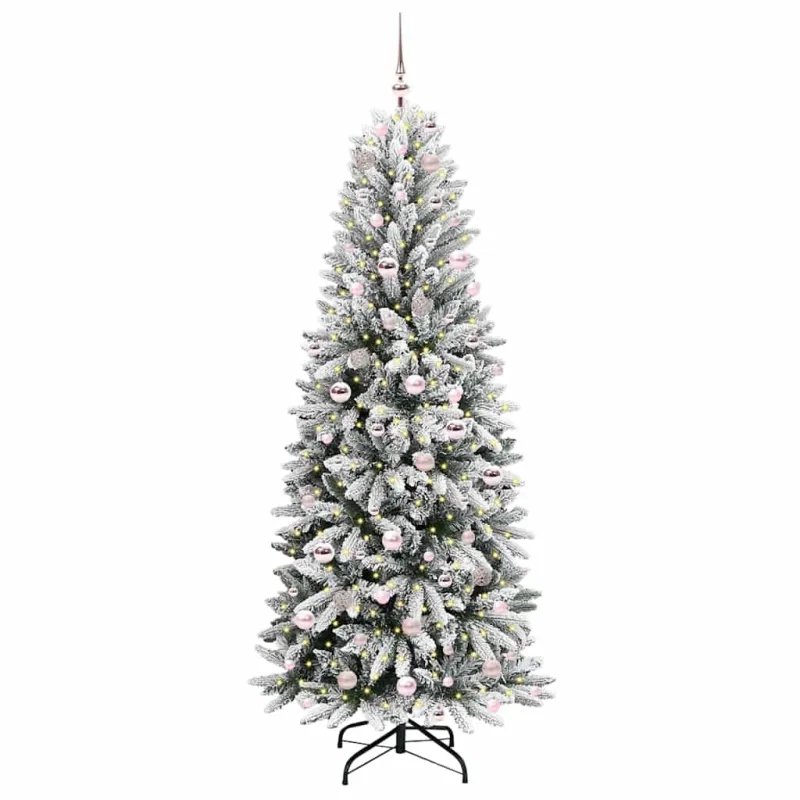 Dirbtinė Kalėdų eglutė su 300 LED s stovu Balta 210 cm