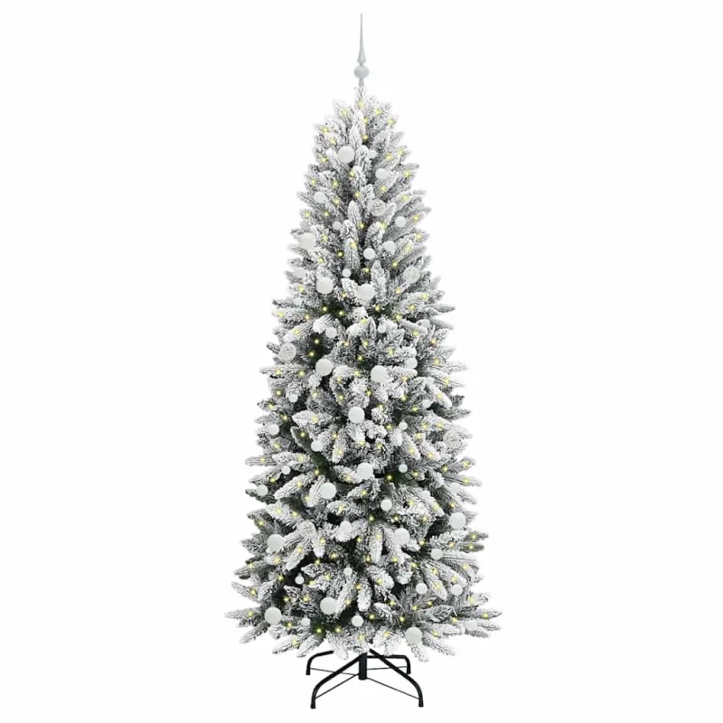 Dirbtinė Kalėdų eglutė su 300 LED s stovu Balta 210 cm