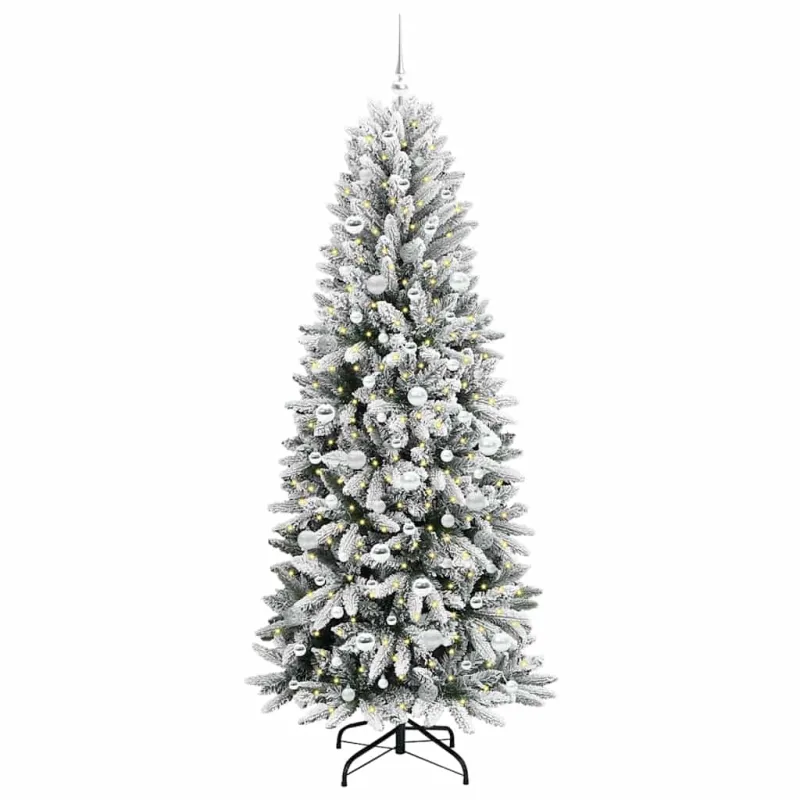 Dirbtinė Kalėdų eglutė su 300 LED s stovu Balta 210 cm