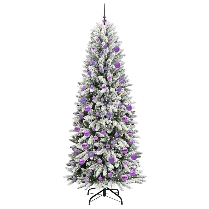 Dirbtinė Kalėdų eglutė su 300 LED s stovu Balta 210 cm