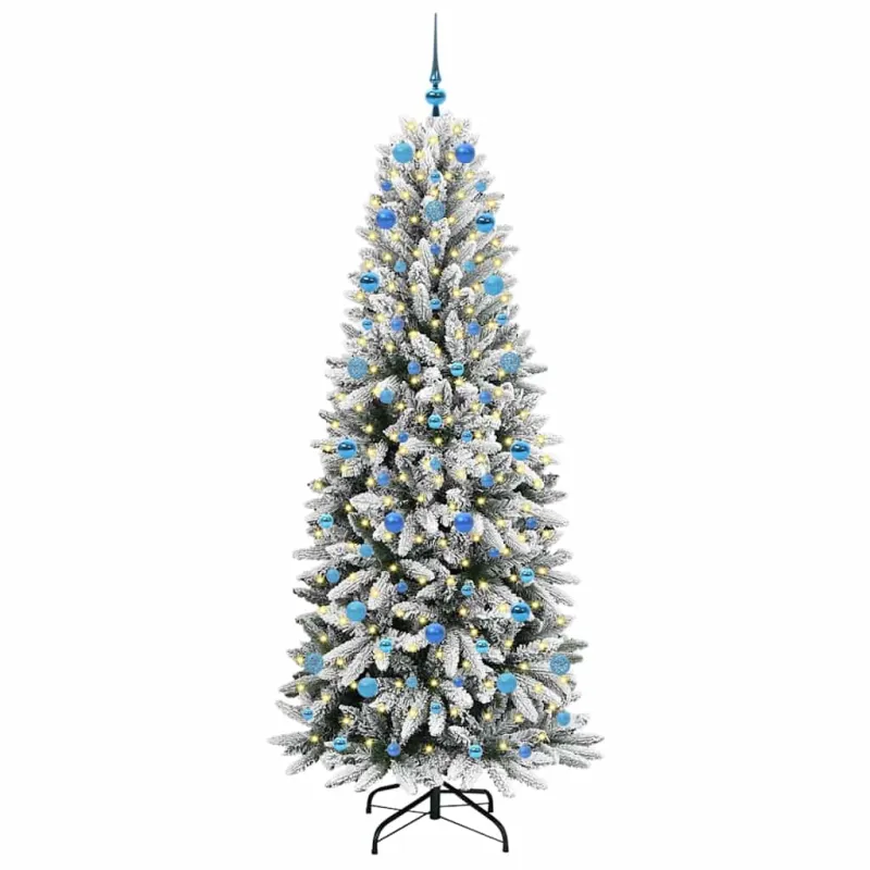 Dirbtinė Kalėdų eglutė su 300 LED s stovu Balta 210 cm