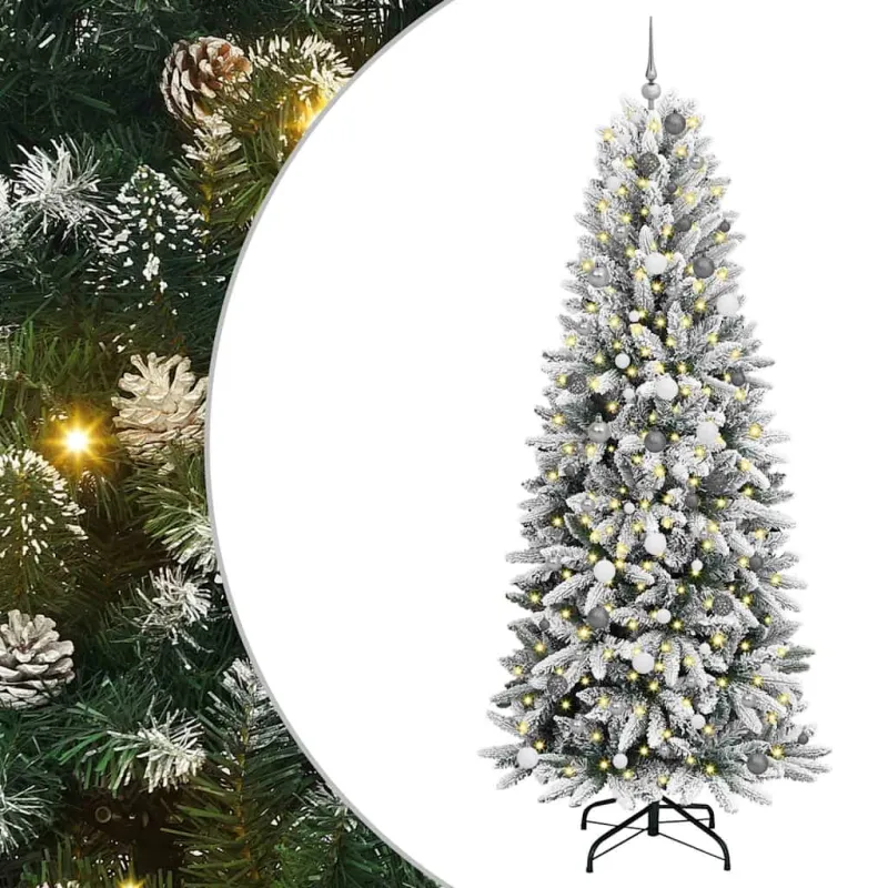Dirbtinė Kalėdų eglutė su 300 LED s stovu Balta 240 cm